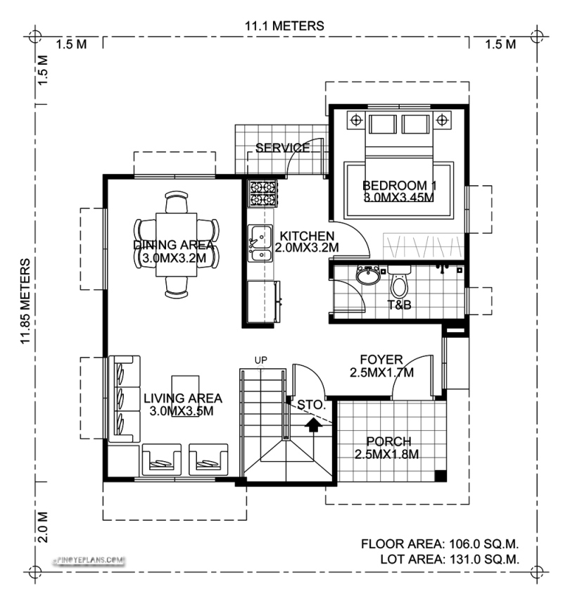 Modern House Design Series Mhd 2018016, Sample Floor Plan For Small House