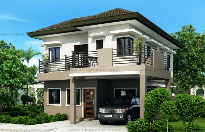 Sheryl - Four Bedroom Two Story House Design | Pinoy ePlans - Modern