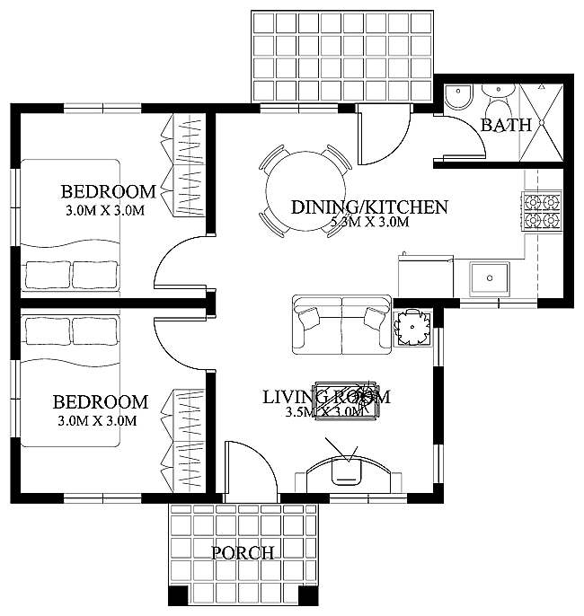 Small House Designs Shd 2018003 Pinoy, Simple House Plan Layout