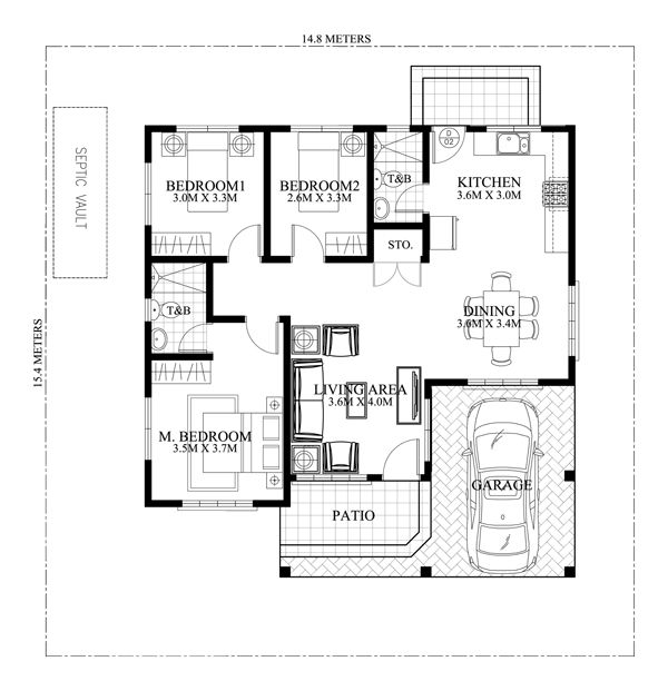 One Story house floor plan with elegance