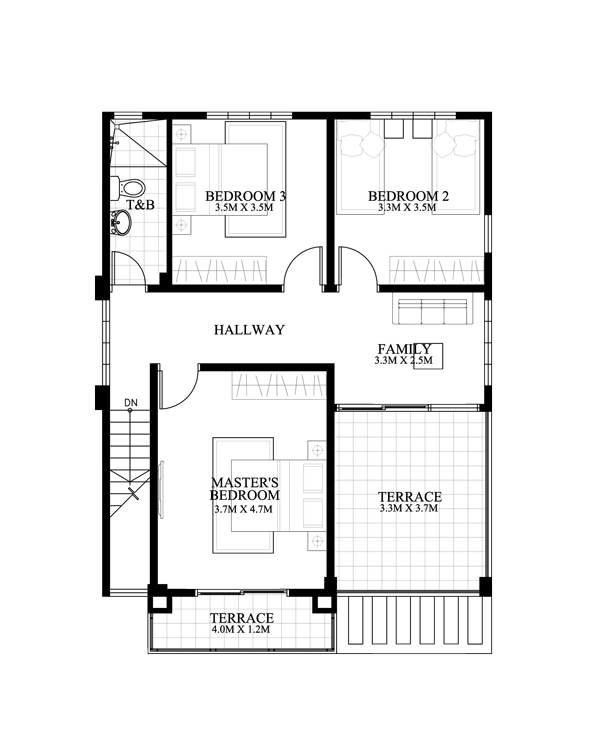 Carlo - 4 bedroom 2 story house floor plan | Pinoy ePlans