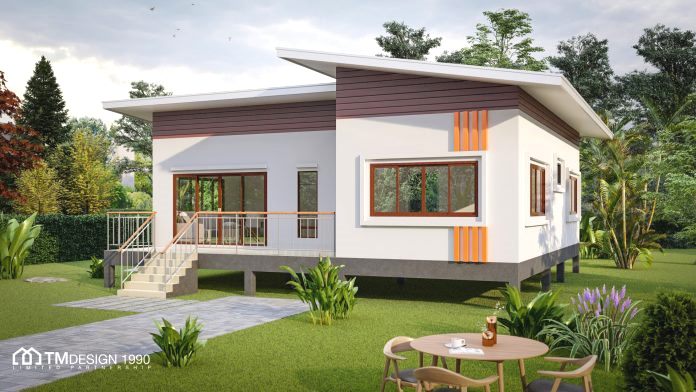 Elevated two-bedroom bungalow with a cottage look | Pinoy ePlans